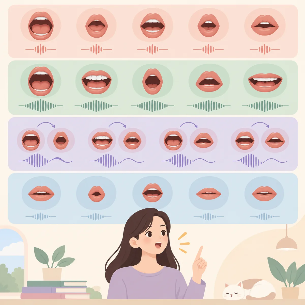 영어발음기호표 모음 기호 읽기: 단모음, 장모음, 이중모음, 약한 모음