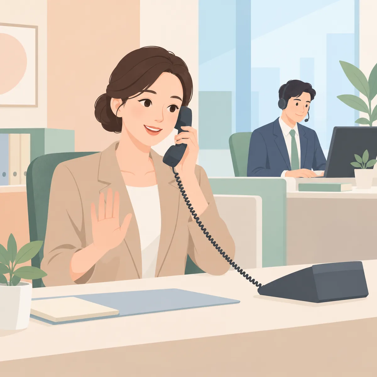 비즈니스전화영어 담당자를 연결할 때 잠시 기다려 달라는 표현
