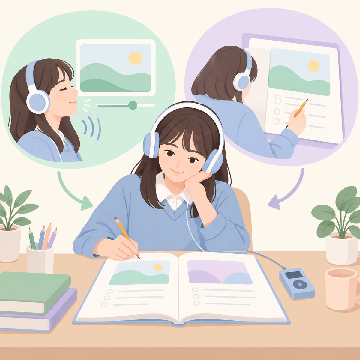 중학영어듣기 중학 듣기평가 지문으로 두 방법을 같은 자료에 적용해 보기